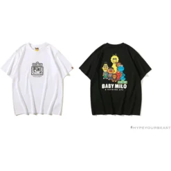Hypeyourbeast BAPE Baby Milo Sesame Street Plain Tee Shirt 'WHITE' Clothes