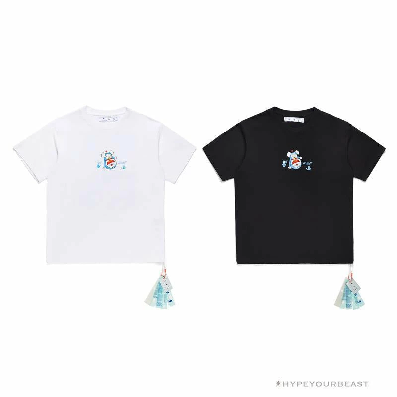 Hypeyourbeast OFF-WHITE Spoof Doraemon Arrow Tee Shirt White T-Shirts 3 Hypeyourbeast OFF-WHITE Spoof Doraemon Arrow Tee Shirt White T-Shirts