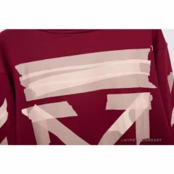 Hypeyourbeast OFF-WHITE Rubber Strip Arrow Long Sleeve Shirt 'WINE RED' Shirts 19 Hypeyourbeast OFF-WHITE Rubber Strip Arrow Long Sleeve Shirt 'WINE RED' Shirts