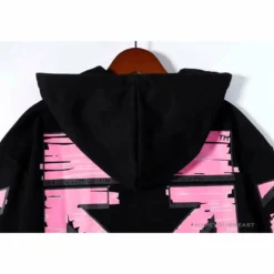 Hypeyourbeast OFF-WHITE Pink Orange Arrow Hoodie 'BLACK' Hoodies & Jackets