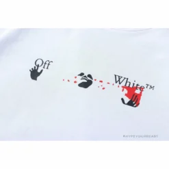 Hypeyourbeast OFF-WHITE Acrylic Hand-Painted Graffiti Pattern Tee Shirt 'WHITE' 12 Hypeyourbeast OFF-WHITE Acrylic Hand-Painted Graffiti Pattern Tee Shirt 'WHITE'