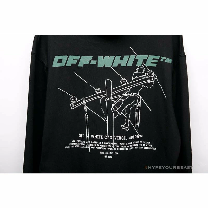 Hypeyourbeast Hoodies & Jackets OFF-WHITE Hand-Painted Utility Pole Worker Hoodie 'BLACK' 9 Hypeyourbeast Hoodies & Jackets OFF-WHITE Hand-Painted Utility Pole Worker Hoodie 'BLACK'