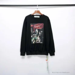 Hypeyourbeast OFF-WHITE New Madonna Painting Cotton Terry Long Sleeve Shirt 'BLACK' Shirts