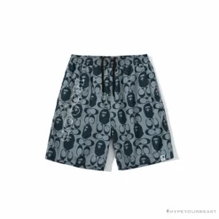 Hypeyourbeast BAPE X COACH Co-Branded Grey-Blue Shorts Clothes