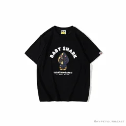 Hypeyourbeast Clothes BAPE Baby Shark Red Shark Tee Shirt 'BLACK'