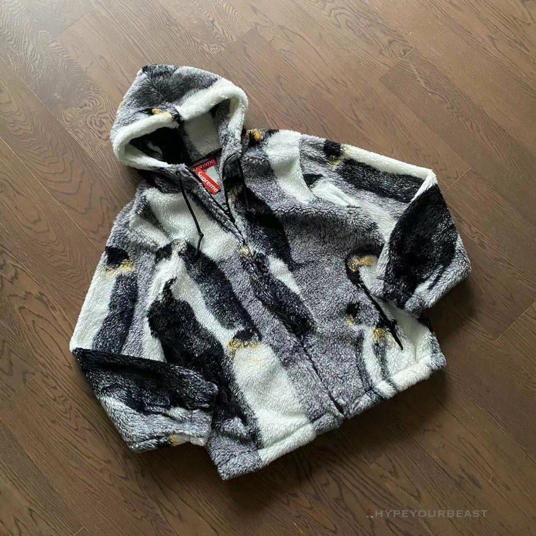 HypeYourBeast Supreme Penguins Hooded Fleece Jacket Black Hoodies & Jackets 4 HypeYourBeast Supreme Penguins Hooded Fleece Jacket Black Hoodies & Jackets