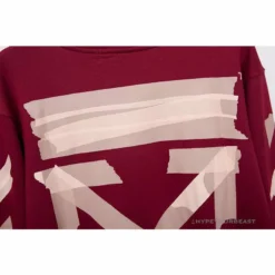 Hypeyourbeast OFF-WHITE Rubber Strip Arrow Hoodie 'WINE RED'