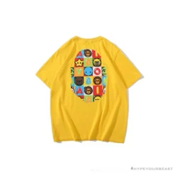 Hypeyourbeast BAPE Baby Milo Color Square Ape Head Tee Shirt 'YELLOW' Clothes