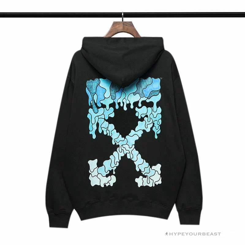 HypeYourBeast Hoodies & Jackets Off White Hoodie Black BLUE 5 HypeYourBeast Hoodies & Jackets Off White Hoodie Black BLUE