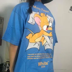 Hypeyourbeast OFF-WHITE Jerry Move Faster Tee Shirt 'BLUE'