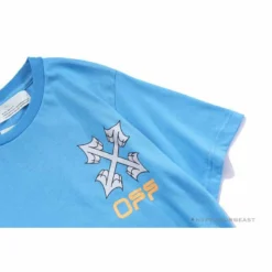 Hypeyourbeast OFF-WHITE Jerry Move Faster Tee Shirt 'BLUE'