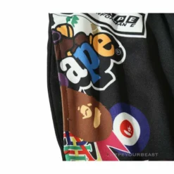 Hypeyourbeast BAPE Badge LOGO Sticker Style Stitching Pants