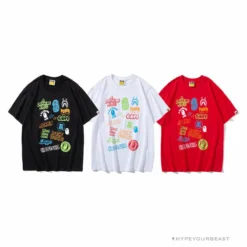 Hypeyourbeast Clothes BAPE Street Graffiti Tee Shirt 'RED'