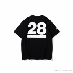Hypeyourbeast BAPE Ape Man Head 28th Anniversary Camouflage Color Block Tee Shirt 'BLACK' Clothes