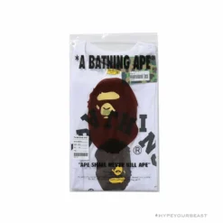 Hypeyourbeast BAPE Messy Letters Upside Down Little Ape Head Tee Shirt 'WHITE'