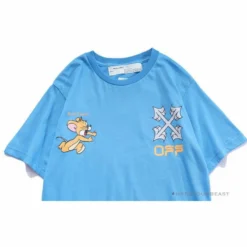 Hypeyourbeast OFF-WHITE Jerry Move Faster Tee Shirt 'BLUE'