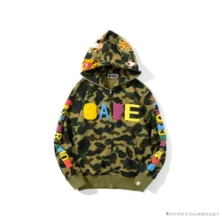 Hypeyourbeast BAPE X Readymade Tiger Head Foam Camouflage Hoodie 'GREEN' Clothes