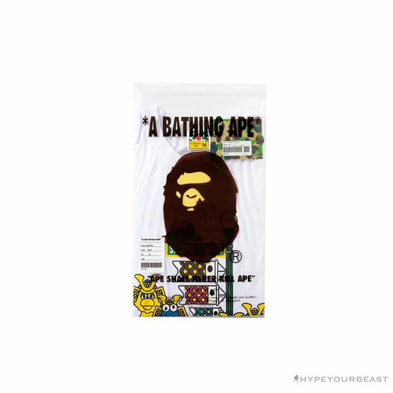 Hypeyourbeast BAPE Baby Milo Sesame Street Carp Streamer Tee Shirt 'WHITE' Clothes 4 Hypeyourbeast BAPE Baby Milo Sesame Street Carp Streamer Tee Shirt 'WHITE' Clothes