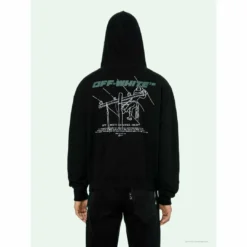 Hypeyourbeast Hoodies & Jackets OFF-WHITE Hand-Painted Utility Pole Worker Hoodie 'BLACK' 18 Hypeyourbeast Hoodies & Jackets OFF-WHITE Hand-Painted Utility Pole Worker Hoodie 'BLACK'