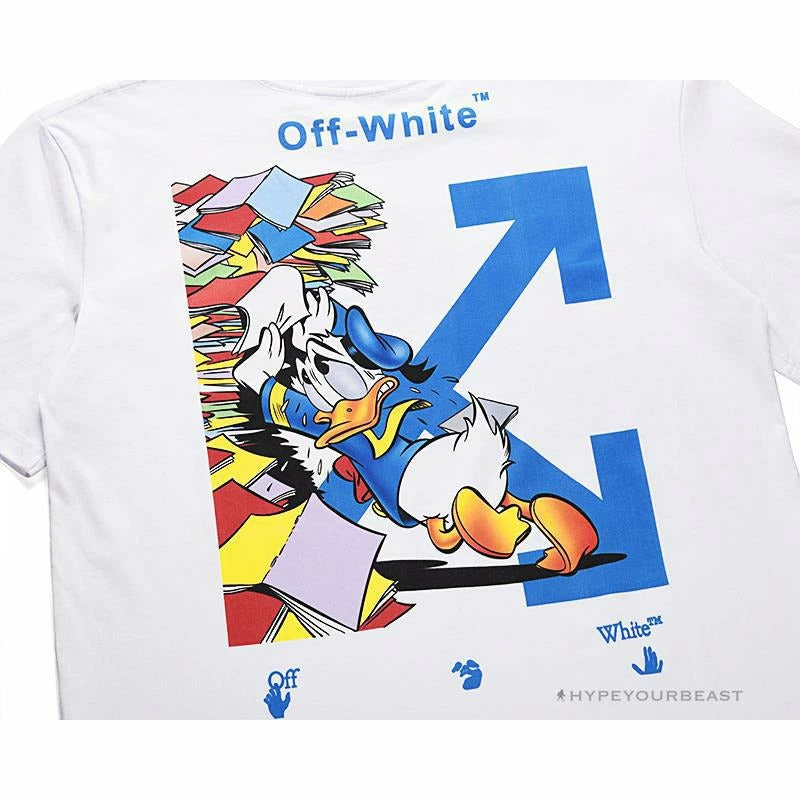 Hypeyourbeast OFF-WHITE Summer Donald Duck Print Tee Shirt 'WHITE' 7 Hypeyourbeast OFF-WHITE Summer Donald Duck Print Tee Shirt 'WHITE'
