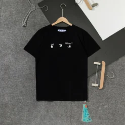 Hypeyourbeast T-Shirts OFF-WHITE Sea Blue Cross Arrow Tee Shirt 'BLACK'