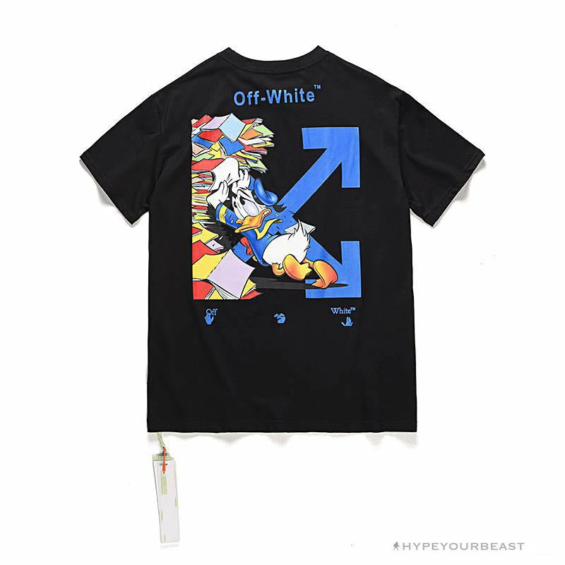 Hypeyourbeast OFF-WHITE Summer Donald Duck Print Tee Shirt 'BLACK' 2 Hypeyourbeast OFF-WHITE Summer Donald Duck Print Tee Shirt 'BLACK'