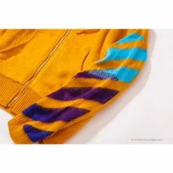 Hypeyourbeast OFF-WHITE Mohair Zip Sweater Hoodie 'Yellow'
