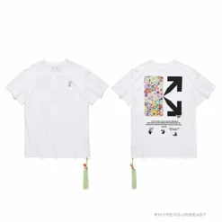 Hypeyourbeast OFF-WHITE Takashi Murakami Chrysanthemum Tee Shirt 'WHITE' T-Shirts