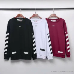 Hypeyourbeast OFF-WHITE Classic Basic Cotton Terry Long Sleeve Shirt 'WINE RED' Shirts 37 Hypeyourbeast OFF-WHITE Classic Basic Cotton Terry Long Sleeve Shirt 'WINE RED' Shirts