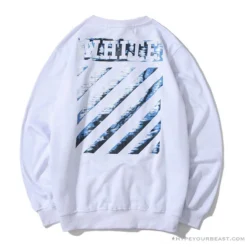 Hypeyourbeast Shirts OFF-WHITE Classic Wave Oil Painting Cotton Terry Long Sleeve Shirt 'WHITE'
