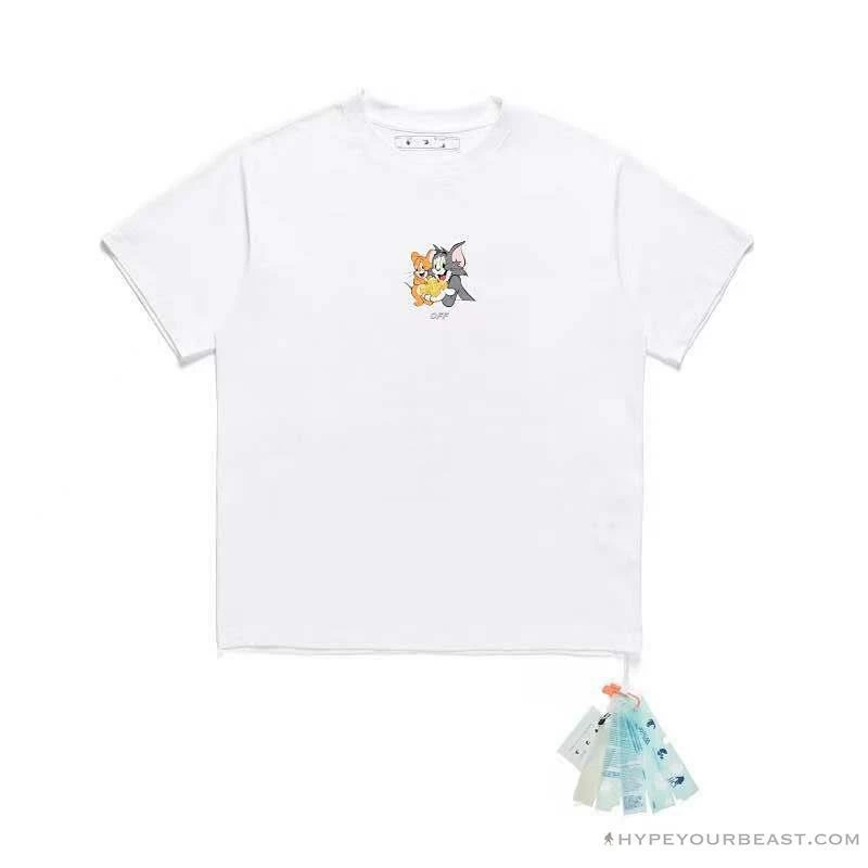 Hypeyourbeast OFF-WHITE Cat And Mouse Tee Shirt 'WHITE' T-Shirts 1 Hypeyourbeast OFF-WHITE Cat And Mouse Tee Shirt 'WHITE' T-Shirts