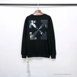 Hypeyourbeast OFF-WHITE New Madonna Painting Cotton Terry Long Sleeve Shirt 'BLACK' Shirts