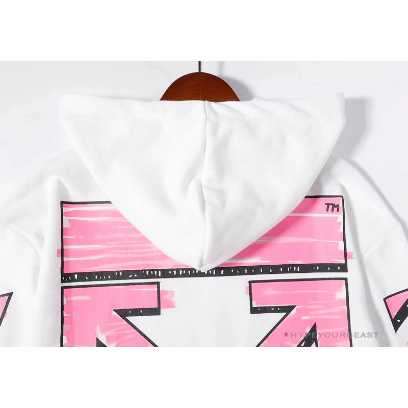 Hypeyourbeast Hoodies & Jackets OFF-WHITE Pink Orange Arrow Hoodie 'WHITE' 10 Hypeyourbeast Hoodies & Jackets OFF-WHITE Pink Orange Arrow Hoodie 'WHITE'