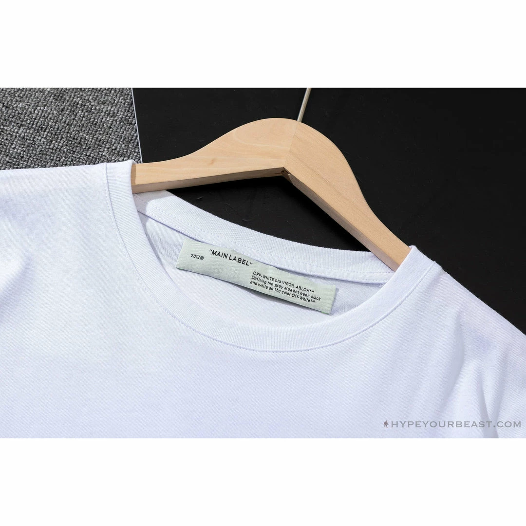 Hypeyourbeast T-Shirts OFF-WHITE Classic Cross Yellow Arrow Tape Tee Shirt 'WHITE' 3 Hypeyourbeast T-Shirts OFF-WHITE Classic Cross Yellow Arrow Tape Tee Shirt 'WHITE'