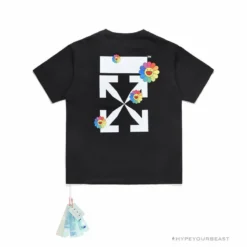 Hypeyourbeast OFF-WHITE Takashi Murakami Sunflower Tee Shirt 'BLACK' T-Shirts