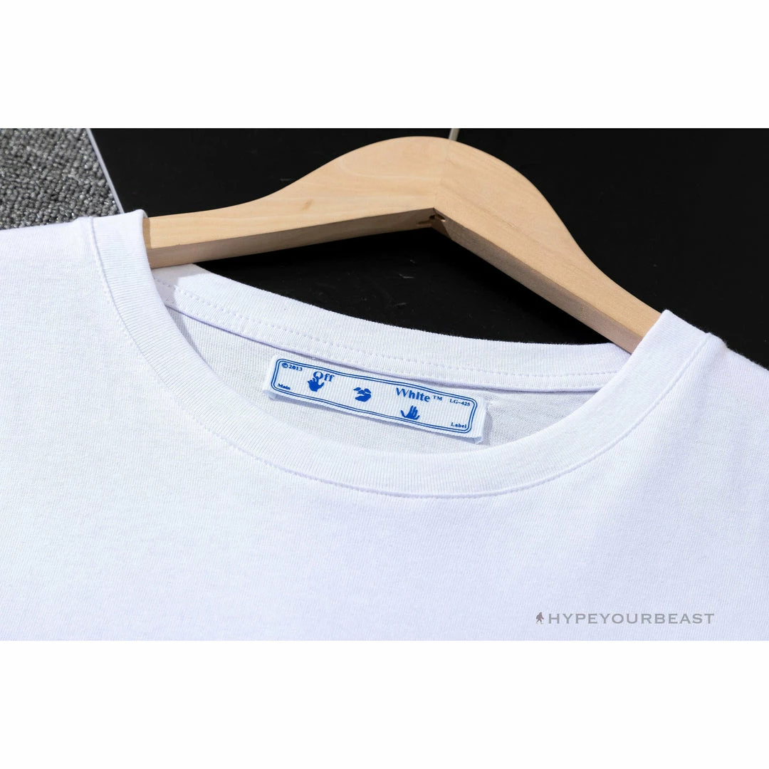 Hypeyourbeast T-Shirts OFF-WHITE Sea Blue Cross Arrow Tee Shirt 'WHITE' 3 Hypeyourbeast T-Shirts OFF-WHITE Sea Blue Cross Arrow Tee Shirt 'WHITE'