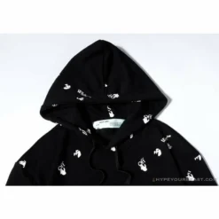 Hypeyourbeast OFF-WHITE Classic Print Hoodie 'BLACK' Hoodies & Jackets