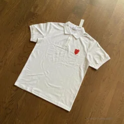 Hypeyourbeast Shirts CDG Polo Shirt White