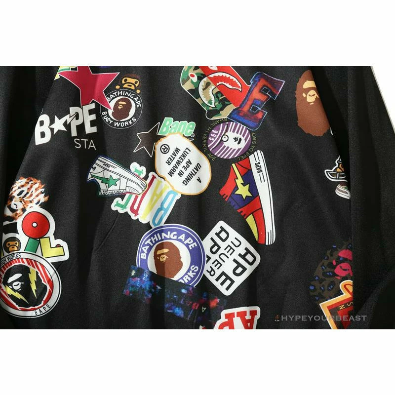 Hypeyourbeast Clothes BAPE Badge LOGO Sticker Style Stitching Hoodie 5 Hypeyourbeast Clothes BAPE Badge LOGO Sticker Style Stitching Hoodie
