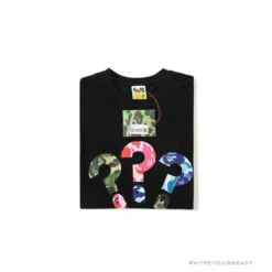 Hypeyourbeast Clothes BAPE Camouflage Three-Color Question Mark Tee Shirt 'BLACK' 32 Hypeyourbeast Clothes BAPE Camouflage Three-Color Question Mark Tee Shirt 'BLACK'