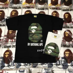 Hypeyourbeast Clothes BAPE Tiger Pattern Camouflage Ape Man Initial Print Tee Shirt 'BLACK' 26 Hypeyourbeast Clothes BAPE Tiger Pattern Camouflage Ape Man Initial Print Tee Shirt 'BLACK'