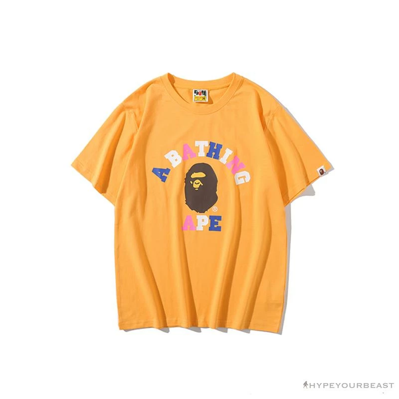 Hypeyourbeast Clothes BAPE Little Ape Head Colorful Classic Tee Shirt 'YELLOW' 1 Hypeyourbeast Clothes BAPE Little Ape Head Colorful Classic Tee Shirt 'YELLOW'