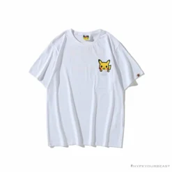 Hypeyourbeast Clothes BAPE Baby Milo Pocket Pikachu Tee Shirt 'WHITE'