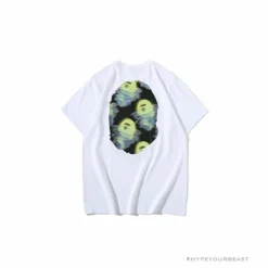 Hypeyourbeast BAPE Green Ape Head Blue Storm Tee Shirt 'WHITE' Clothes