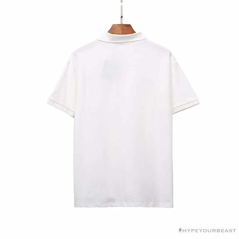 Hypeyourbeast Clothes BAPE Classic Ape Head Print Versatile Polo Shirt 'WHITE' 2 Hypeyourbeast Clothes BAPE Classic Ape Head Print Versatile Polo Shirt 'WHITE'