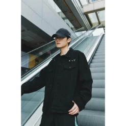 HypeYourBeast Off White Denim Black Jacket - Black Hoodies & Jackets