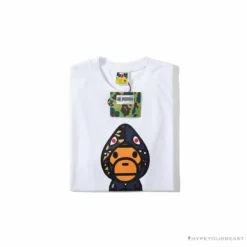 Hypeyourbeast BAPE Baby Milo Blue Shark Hat Little Monkey Tee Shirt 'WHITE'