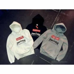 Hypeyourbeast Hoodies & Jackets Supreme X Thrasher Hoodie Grey