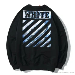 Hypeyourbeast OFF-WHITE Classic Wave Oil Painting Cotton Terry Long Sleeve Shirt 'BLACK' Shirts