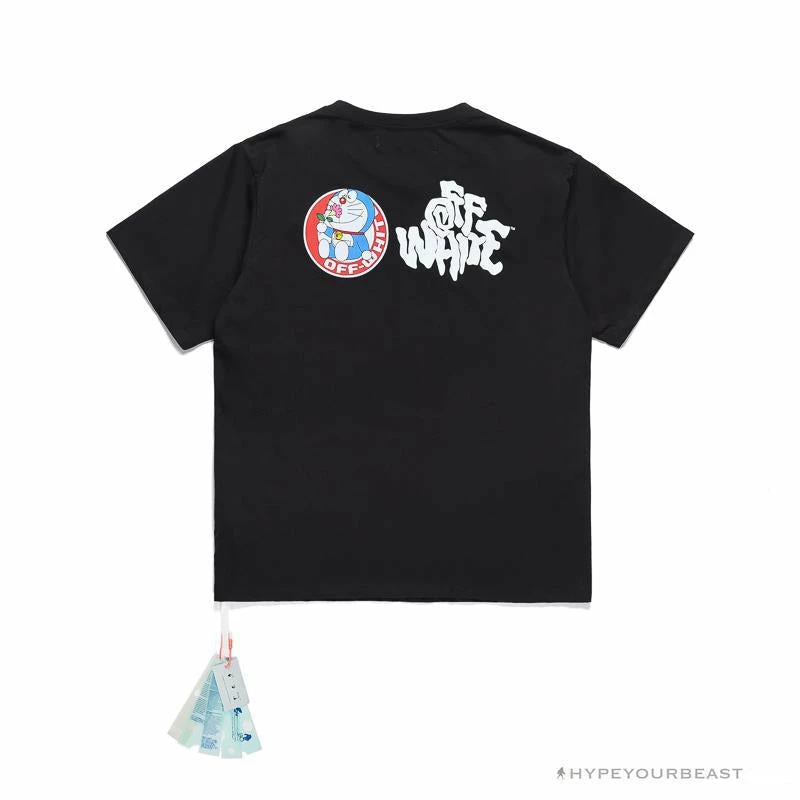 Hypeyourbeast OFF-WHITE Graffiti Letter Doraemon Tee Shirt ' BLACK' T-Shirts 2 Hypeyourbeast OFF-WHITE Graffiti Letter Doraemon Tee Shirt ' BLACK' T-Shirts